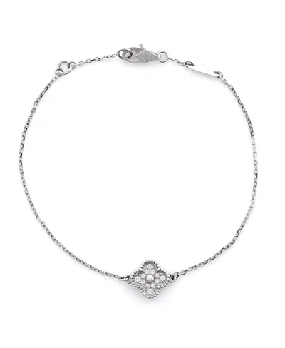 Pre-owned Pre-owned Van Cleef & Arpels  Van Cleef & Arpels Sweet Alhambra Bracelet 18k White Gold And Diamonds