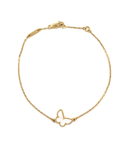 Pre-owned Pre-owned Van Cleef & Arpels  Van Cleef & Arpels Sweet Alhambra Butterfly Bracelet 18k Gold And Mother Of Pearl