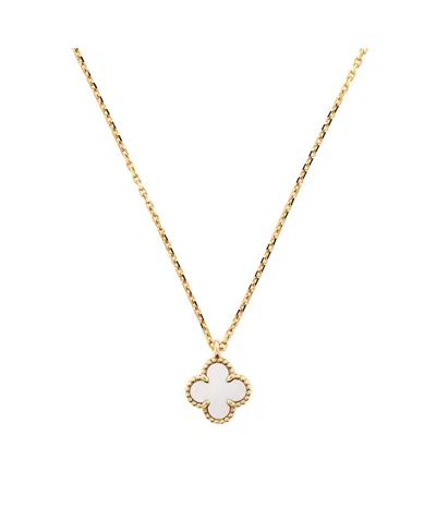 Pre-owned Pre-owned Van Cleef & Arpels  Van Cleef & Arpels Sweet Alhambra Pendant Necklace 18k Gold And Mother Of Pearl, 15 - 15.7
