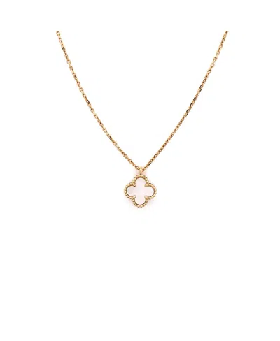 Pre-owned Pre-owned Van Cleef & Arpels  Van Cleef & Arpels Sweet Alhambra Pendant Necklace 18k Gold And Mother Of Pearl, 15.75"