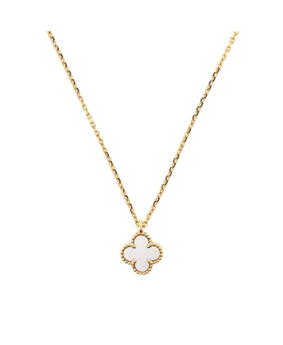 Pre-owned Pre-owned Van Cleef & Arpels  Van Cleef & Arpels Sweet Alhambra Pendant Necklace 18k Gold And Mother Of Pearl, 15.75"