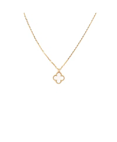 Pre-owned Pre-owned Van Cleef & Arpels  Van Cleef & Arpels Sweet Alhambra Pendant Necklace 18k Gold And Mother Of Pearl, 15.75" In Yellow