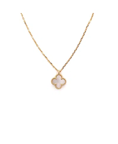 Pre-owned Pre-owned Van Cleef & Arpels  Van Cleef & Arpels Sweet Alhambra Pendant Necklace 18k Gold And Mother Of Pearl, 16"