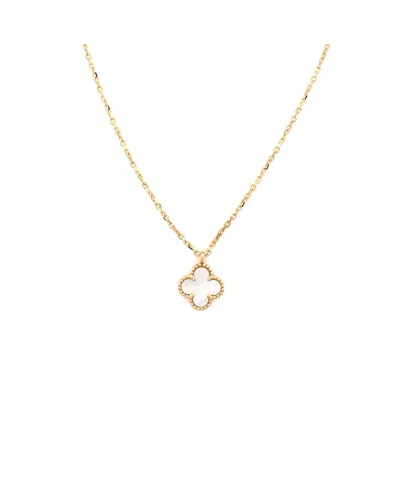 Pre-owned Pre-owned Van Cleef & Arpels  Van Cleef & Arpels Sweet Alhambra Pendant Necklace 18k Gold And Mother Of Pearl, 16"