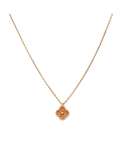 Pre-owned Pre-owned Van Cleef & Arpels  Van Cleef & Arpels Sweet Alhambra Pendant Necklace 18k Rose Gold