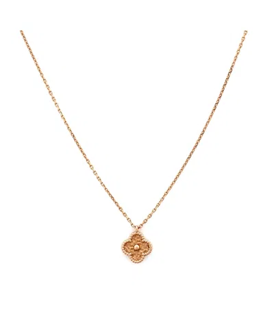 Pre-owned Pre-owned Van Cleef & Arpels  Van Cleef & Arpels Sweet Alhambra Pendant Necklace 18k Rose Gold, 15 - 15.75" In Pink