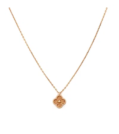 Pre-owned Pre-owned Van Cleef & Arpels  Van Cleef & Arpels Sweet Alhambra Pendant Necklace 18k Rose Gold, 15 - 15.75" In Pink