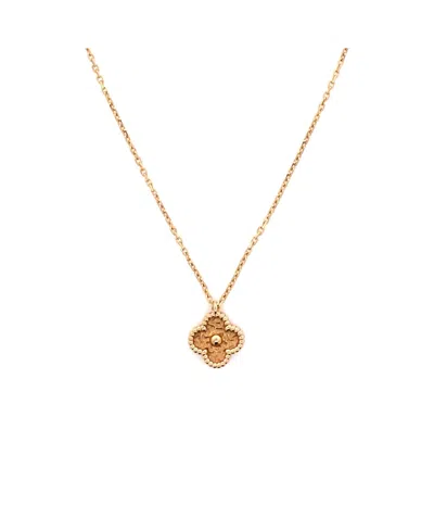Pre-owned Pre-owned Van Cleef & Arpels  Van Cleef & Arpels Sweet Alhambra Pendant Necklace 18k Rose Gold, 15.5" In Pink