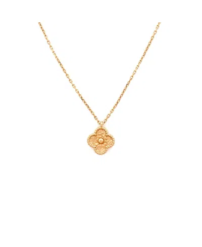 Pre-owned Pre-owned Van Cleef & Arpels  Van Cleef & Arpels Sweet Alhambra Pendant Necklace 18k Rose Gold, 15.75" In Pink