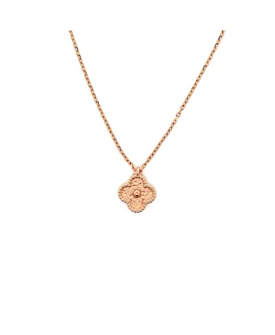 Pre-owned Pre-owned Van Cleef & Arpels  Van Cleef & Arpels Sweet Alhambra Pendant Necklace 18k Rose Gold 15.75" In Pink