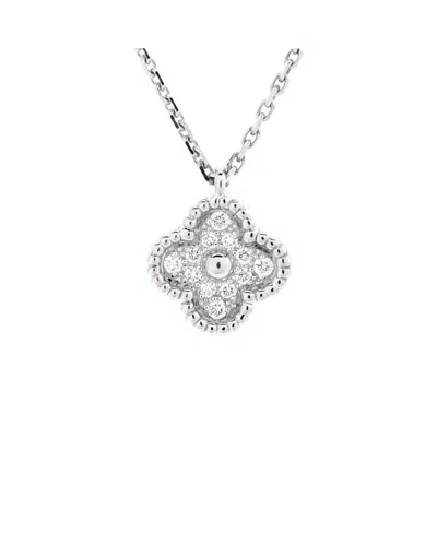 Pre-owned Pre-owned Van Cleef & Arpels  Van Cleef & Arpels Sweet Alhambra Pendant Necklace 18k White Gold With Diamonds
