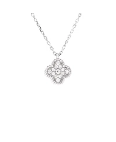Pre-owned Pre-owned Van Cleef & Arpels  Van Cleef & Arpels Sweet Alhambra Pendant Necklace 18k White Gold With Diamonds