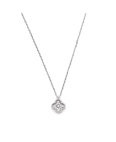Pre-owned Pre-owned Van Cleef & Arpels  Van Cleef & Arpels Sweet Alhambra Pendant Necklace 18k White Gold With Diamonds