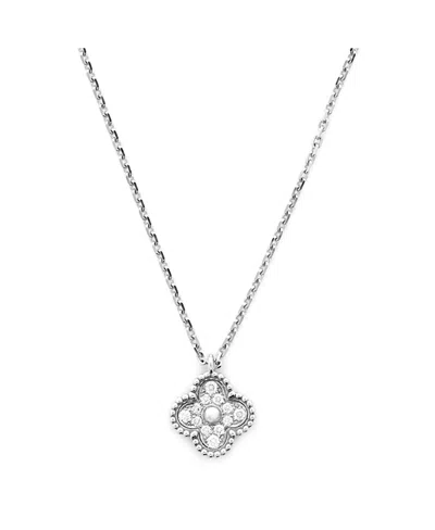 Pre-owned Pre-owned Van Cleef & Arpels  Van Cleef & Arpels Sweet Alhambra Pendant Necklace 18k White Gold With Diamonds