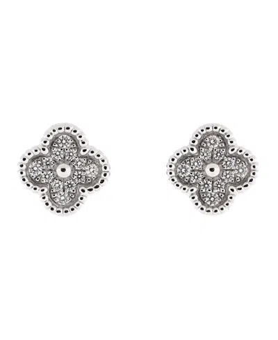 Pre-owned Pre-owned Van Cleef & Arpels  Van Cleef & Arpels Sweet Alhambra Stud Earrings 18k White Gold And Diamonds