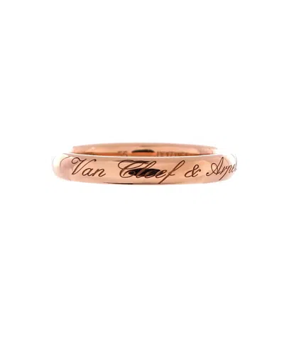 Pre-owned Pre-owned Van Cleef & Arpels  Van Cleef & Arpels Tendrement Signature Wedding Band Ring 18k Rose Gold