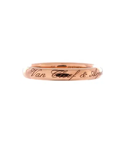 Pre-owned Pre-owned Van Cleef & Arpels  Van Cleef & Arpels Tendrement Signature Wedding Band Ring 18k Rose Gold In Pink
