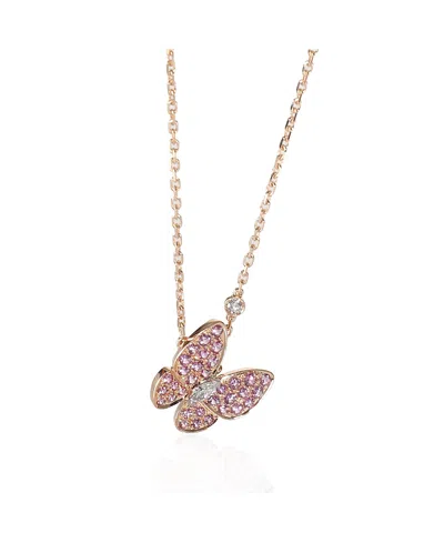 Pre-owned Pre-owned Van Cleef & Arpels  Van Cleef & Arpels Two Butterfly 18k 2 Tone Gold Fashion Pendant In Multi