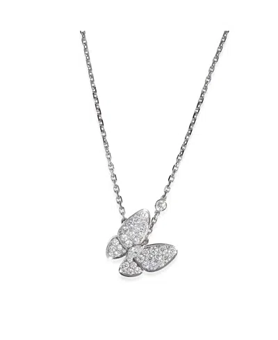 Pre-owned Pre-owned Van Cleef & Arpels  Van Cleef & Arpels Two Butterfly 18k White Gold Necklace