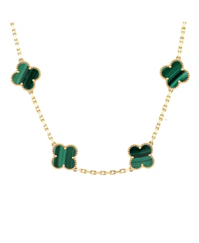 Pre-owned Pre-owned Van Cleef & Arpels  Van Cleef & Arpels Vintage Alhambra 10 Motifs Necklace 18k Gold And Malachite