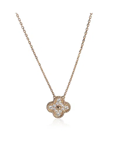 Pre-owned Pre-owned Van Cleef & Arpels  Van Cleef & Arpels Vintage Alhambra 18k Rose Gold Pendant In Pink