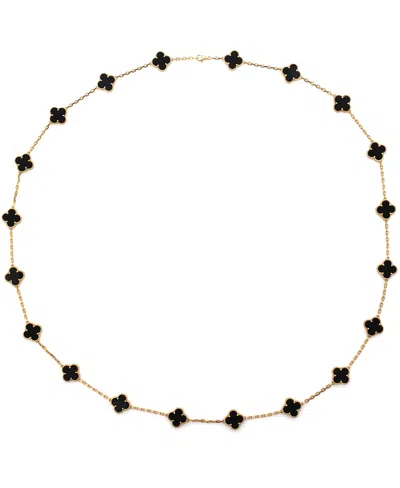 Pre-owned Pre-owned Van Cleef & Arpels  Van Cleef & Arpels Vintage Alhambra 20 Motifs Necklace 18k Gold And Onyx