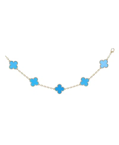 Pre-owned Pre-owned Van Cleef & Arpels  Van Cleef & Arpels Vintage Alhambra 5 Motifs Bracelet 18k Gold And Agate