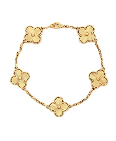 Pre-owned Pre-owned Van Cleef & Arpels  Van Cleef & Arpels Vintage Alhambra 5 Motifs Bracelet In Gold