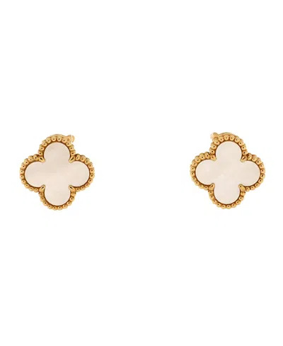Pre-owned Pre-owned Van Cleef & Arpels  Van Cleef & Arpels Vintage Alhambra Earrings 18k Gold And Mother Of Pearl