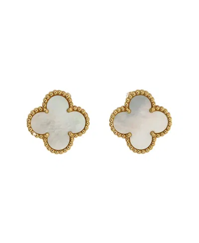 Pre-owned Pre-owned Van Cleef & Arpels  Van Cleef & Arpels Vintage Alhambra Earrings 18k Gold And Mother Of Pearl
