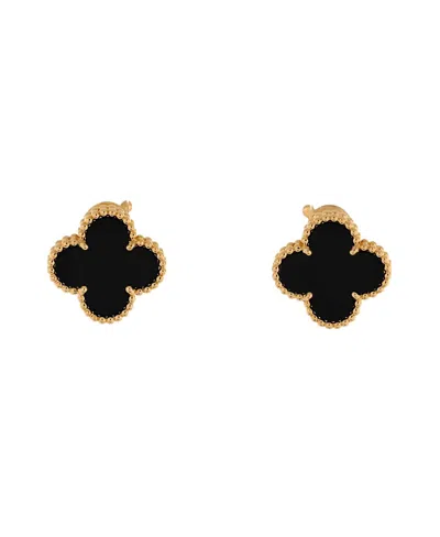 Pre-owned Pre-owned Van Cleef & Arpels  Van Cleef & Arpels Vintage Alhambra Earrings 18k Gold And Onyx
