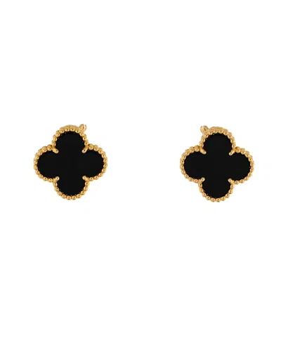 Pre-owned Pre-owned Van Cleef & Arpels  Van Cleef & Arpels Vintage Alhambra Earrings 18k Gold And Onyx