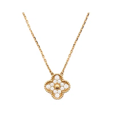 Pre-owned Pre-owned Van Cleef & Arpels  Van Cleef & Arpels Vintage Alhambra Pendant Necklace 18k Gold And Diamonds