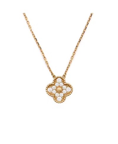 Pre-owned Pre-owned Van Cleef & Arpels  Van Cleef & Arpels Vintage Alhambra Pendant Necklace 18k Gold And Diamonds