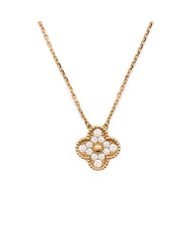 Pre-owned Pre-owned Van Cleef & Arpels  Van Cleef & Arpels Vintage Alhambra Pendant Necklace 18k Gold And Diamonds