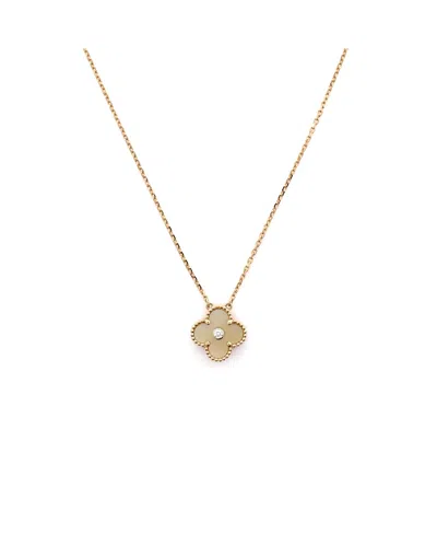 Pre-owned Pre-owned Van Cleef & Arpels  Van Cleef & Arpels Vintage Alhambra Pendant Necklace 18k Gold And Gold Mother Of Pearl Wit