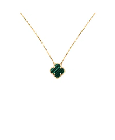 Pre-owned Pre-owned Van Cleef & Arpels  Van Cleef & Arpels Vintage Alhambra Pendant Necklace 18k Gold And Malachite, 16.5"