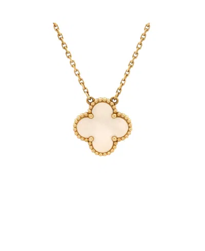 Pre-owned Pre-owned Van Cleef & Arpels  Van Cleef & Arpels Vintage Alhambra Pendant Necklace 18k Gold And Mother Of Pearl