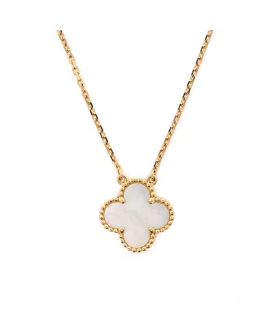 Pre-owned Pre-owned Van Cleef & Arpels  Van Cleef & Arpels Vintage Alhambra Pendant Necklace 18k Gold And Mother Of Pearl