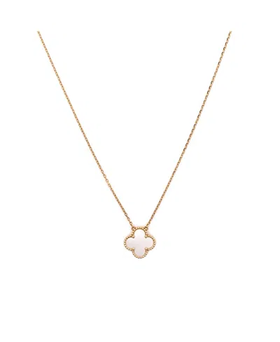 Pre-owned Pre-owned Van Cleef & Arpels  Van Cleef & Arpels Vintage Alhambra Pendant Necklace 18k Gold And Mother Of Pearl