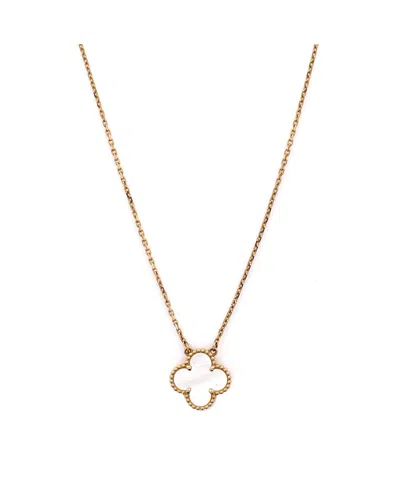 Pre-owned Pre-owned Van Cleef & Arpels  Van Cleef & Arpels Vintage Alhambra Pendant Necklace 18k Gold And Mother Of Pearl