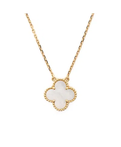 Pre-owned Pre-owned Van Cleef & Arpels  Van Cleef & Arpels Vintage Alhambra Pendant Necklace 18k Gold And Mother Of Pearl, 14.5 - 