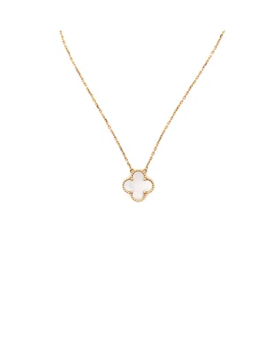 Pre-owned Pre-owned Van Cleef & Arpels  Van Cleef & Arpels Vintage Alhambra Pendant Necklace 18k Gold And Mother Of Pearl, 14.75 -