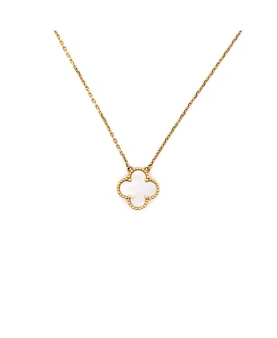 Pre-owned Pre-owned Van Cleef & Arpels  Van Cleef & Arpels Vintage Alhambra Pendant Necklace 18k Gold And Mother Of Pearl, 16.25"
