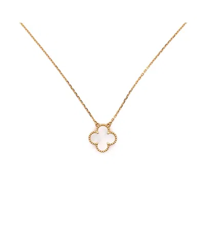 Pre-owned Pre-owned Van Cleef & Arpels  Van Cleef & Arpels Vintage Alhambra Pendant Necklace 18k Gold And Mother Of Pearl, 16.5"
