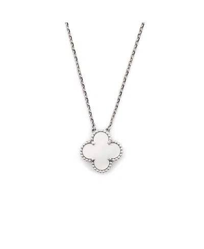 Pre-owned Pre-owned Van Cleef & Arpels  Van Cleef & Arpels Vintage Alhambra Pendant Necklace 18k White Gold And Mother Of Pearl, 1