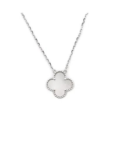 Pre-owned Pre-owned Van Cleef & Arpels  Van Cleef & Arpels Vintage Alhambra Pendant Necklace 18k White Gold And Mother Of Pearl, 1