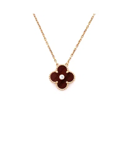Pre-owned Pre-owned Van Cleef & Arpels  Van Cleef & Arpels Vintage Alhambra Pendant Necklace Limited Edition 18k Rose Gold And Bul In Pink