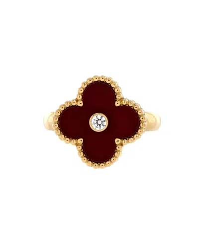 Pre-owned Pre-owned Van Cleef & Arpels  Van Cleef & Arpels Vintage Alhambra Ring 18k Gold With Carnelian And Diamond