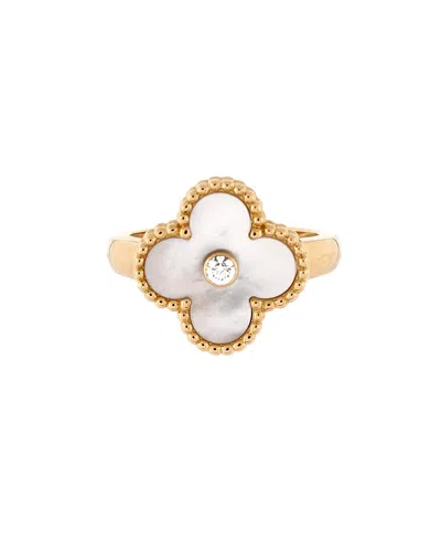 Pre-owned Pre-owned Van Cleef & Arpels  Van Cleef & Arpels Vintage Alhambra Ring 18k Gold With Mother Of Pearl And Diamond